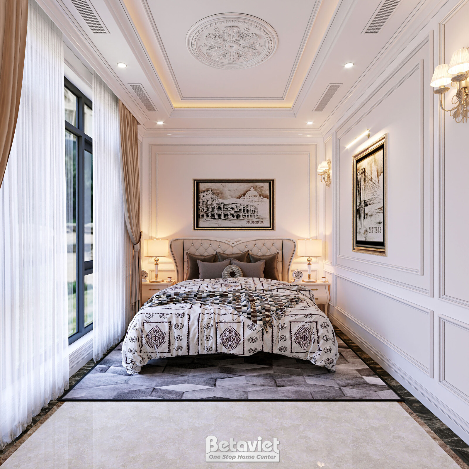 Nội thất phòng ngủ biệt thự tân cổ điển NT2002853 – góc nhìn 4