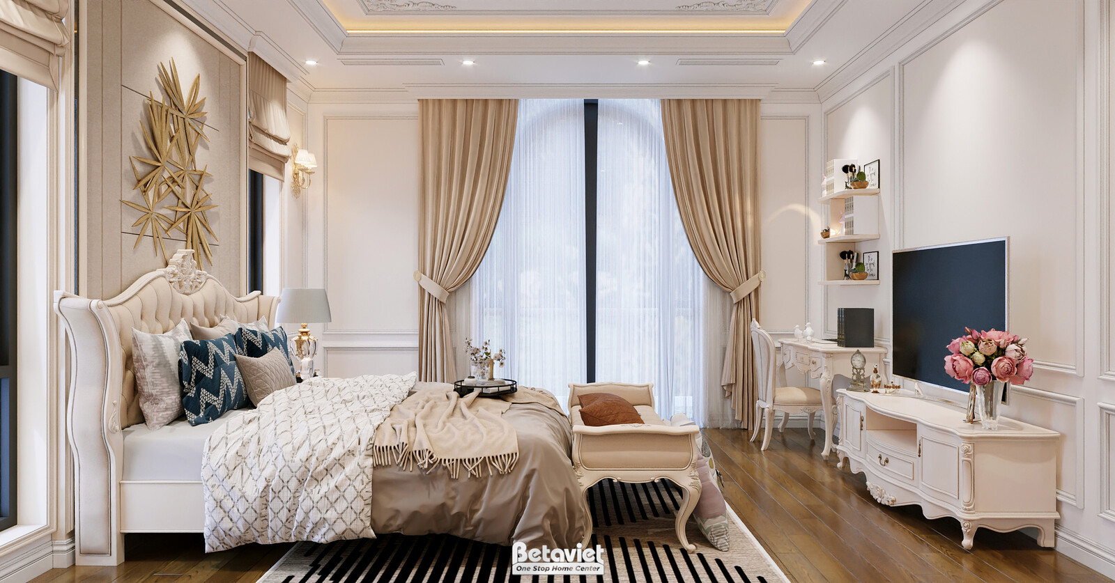 Nội thất phòng ngủ biệt thự tân cổ điển NT2002853 – góc nhìn 5