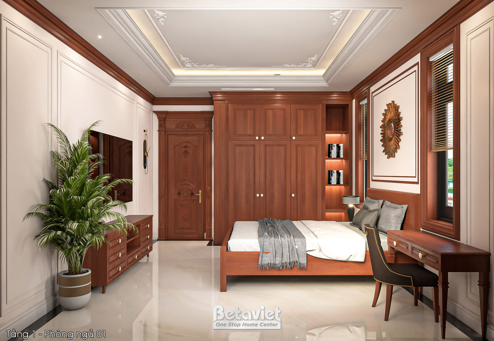 Nội thất phòng ngủ biệt thự hiện đại KT2009225 – góc nhìn 4