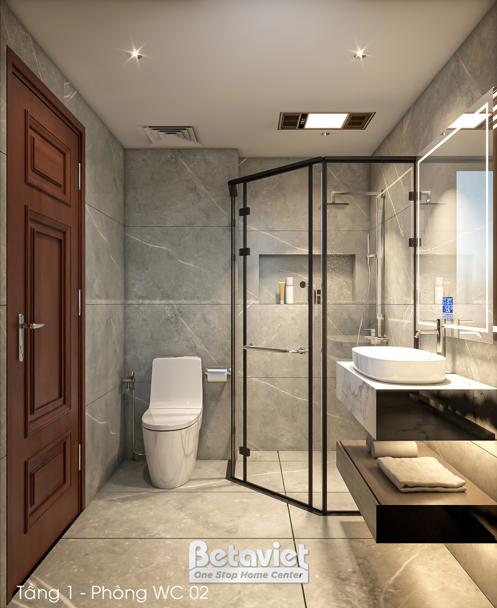 Nội thất phòng tắm biệt thự truyền thống KT2009225 – góc nhìn 4