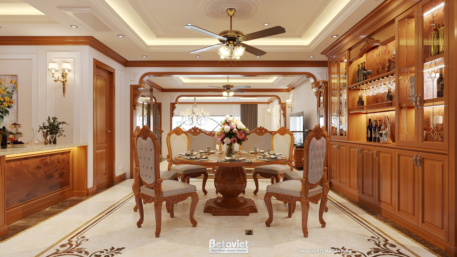 Nội thất phòng khách biệt thự tân cổ điển NT2009120 – góc nhìn 12