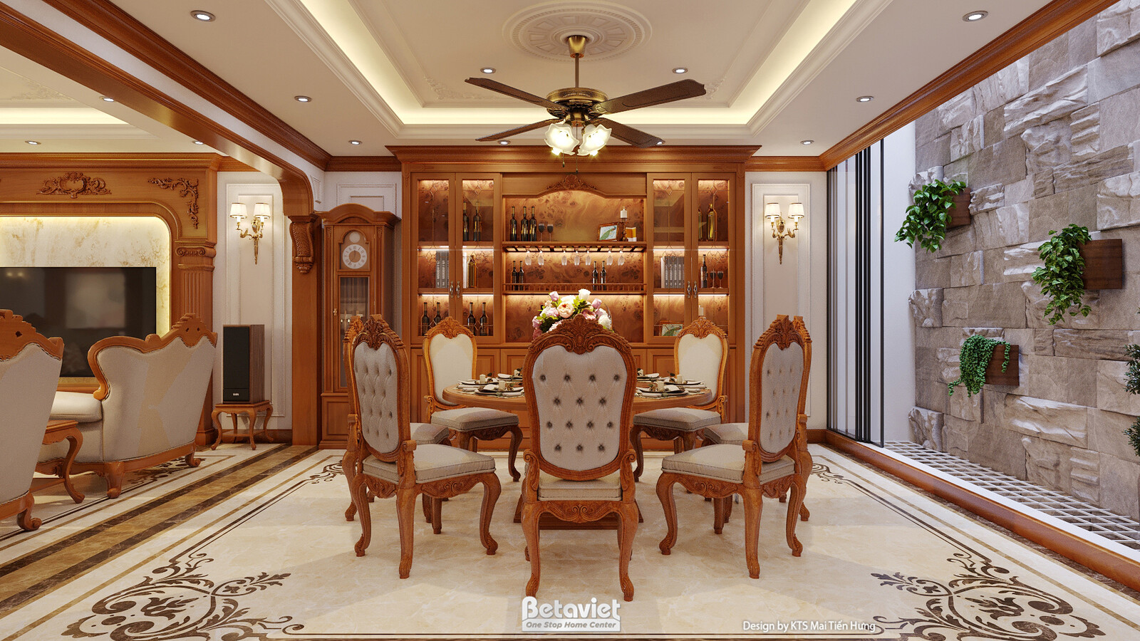 Nội thất phòng khách biệt thự tân cổ điển NT2009120 – góc nhìn 8