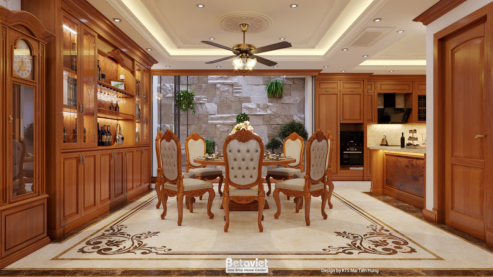 Nội thất phòng khách biệt thự tân cổ điển NT2009120 – góc nhìn 9