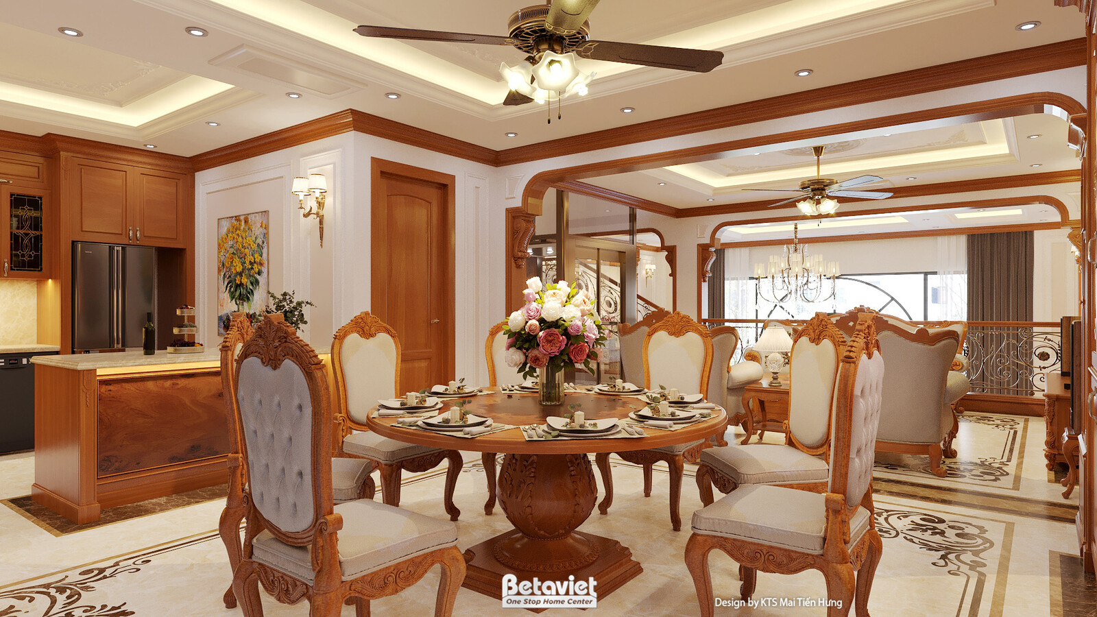 Nội thất phòng khách biệt thự tân cổ điển NT2009120 – góc nhìn 10
