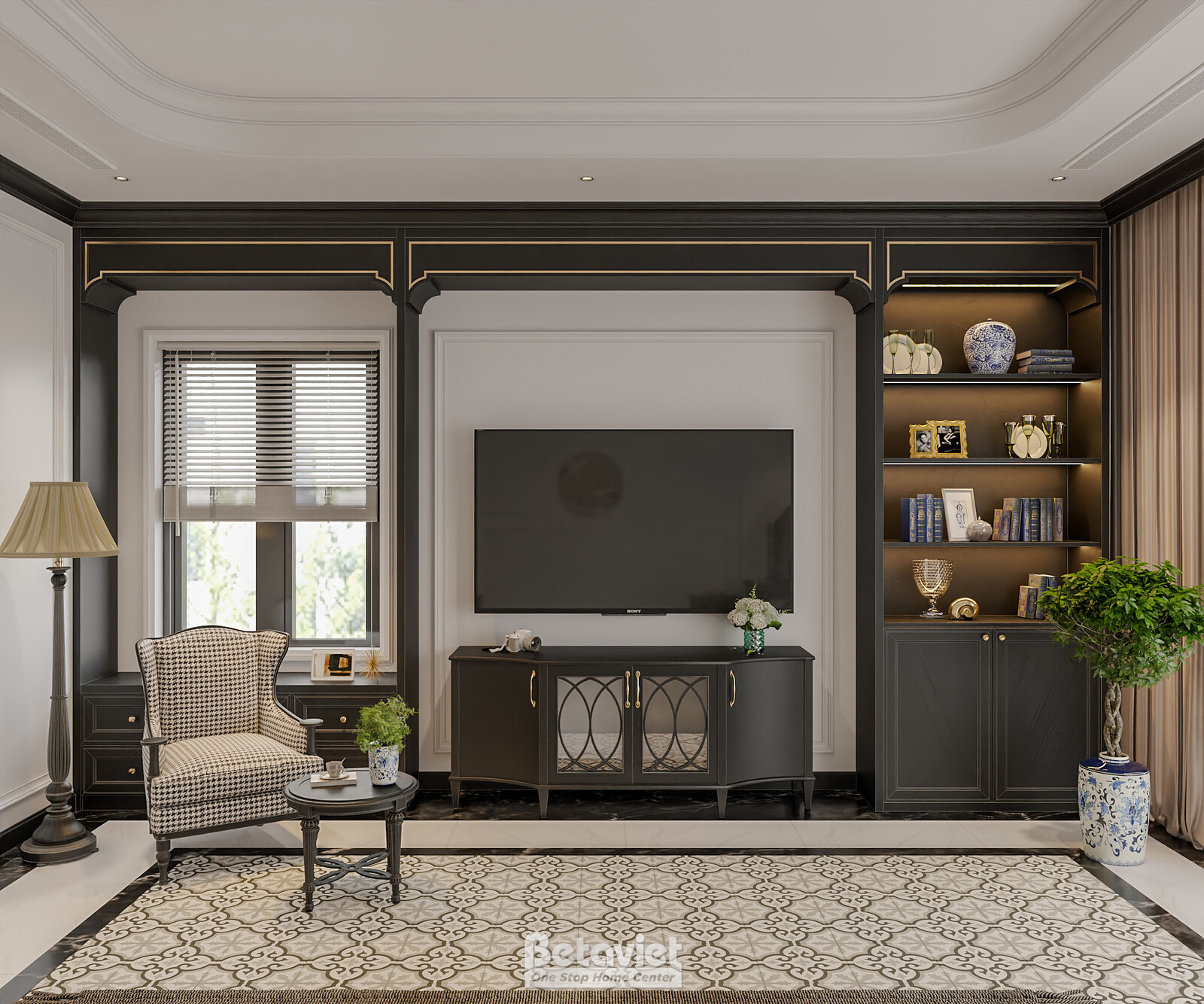 Nội thất phòng ngủ biệt thự Indochine NT2009329 – góc nhìn 6