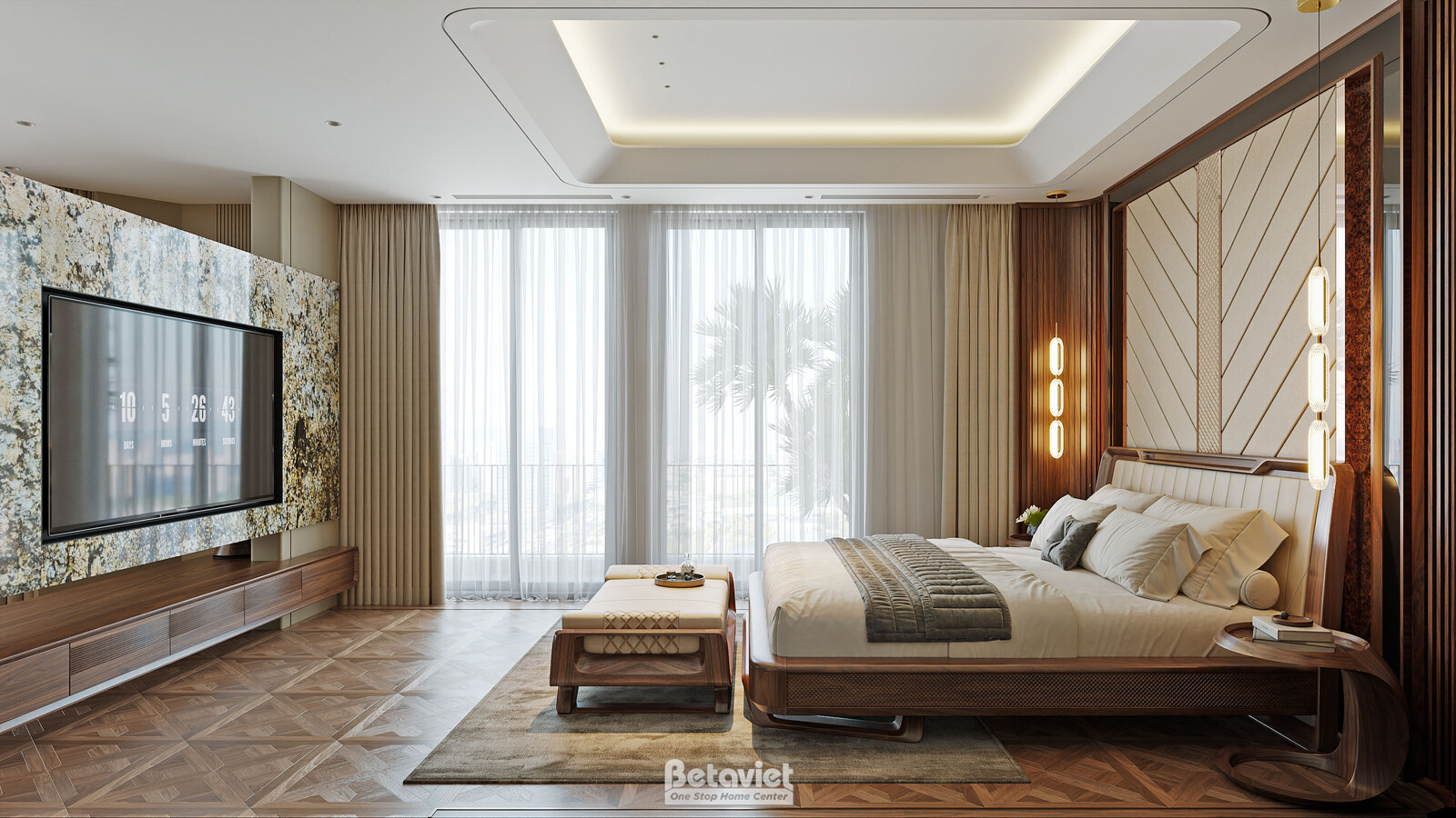 Nội thất phòng ngủ biệt thự hiện đại NT2008251 – góc nhìn 2