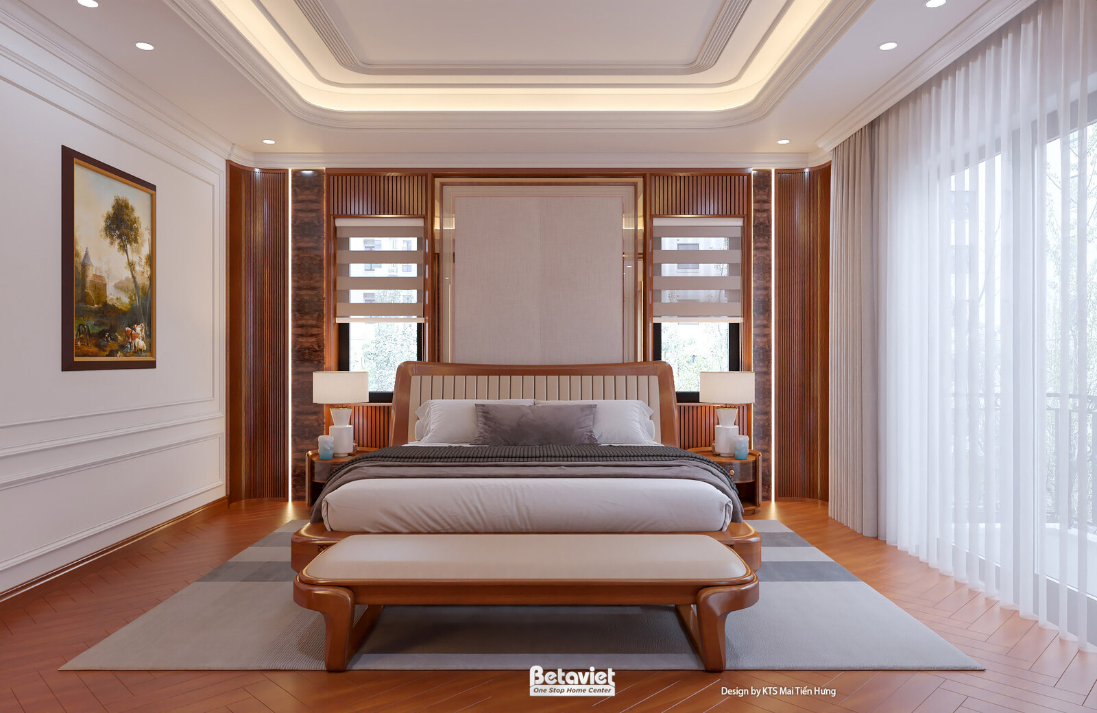 Nội thất phòng ngủ biệt thự hiện đại gỗ KT5501471 – góc nhìn 9