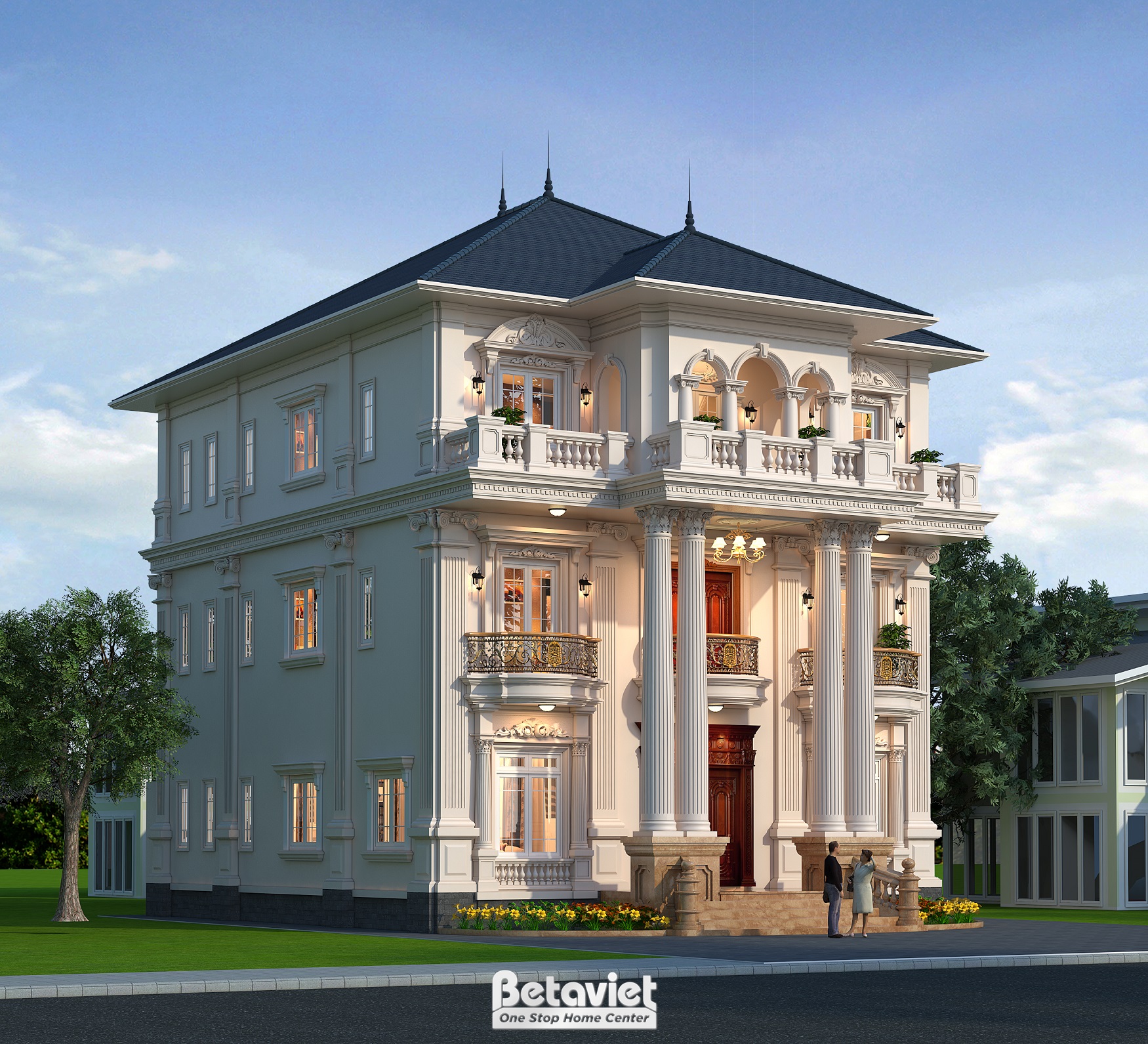 Thiết kế biệt thự 3 tầng tân cổ điển 504m² tại Hưng Yên – Betaviet KT5515393