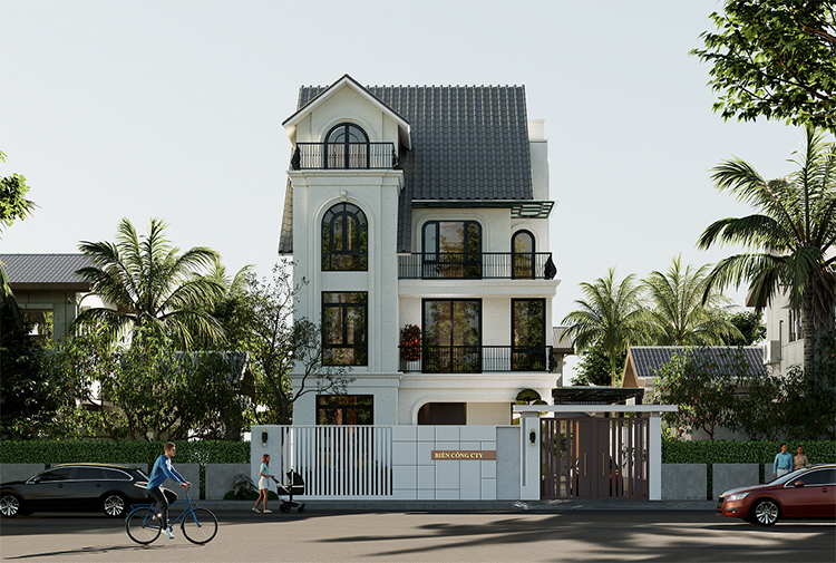Thiết kế nhà phố 3 tầng phong cách hiện đại tại Hà Nội KT2009543