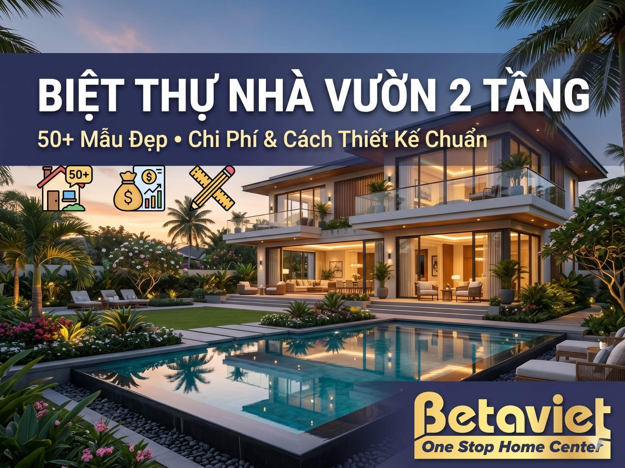 Biệt Thự Nhà Vườn 2 Tầng: 50+ Mẫu Đẹp, Chi Phí & Cách Thiết Kế Chuẩn 2025–2026