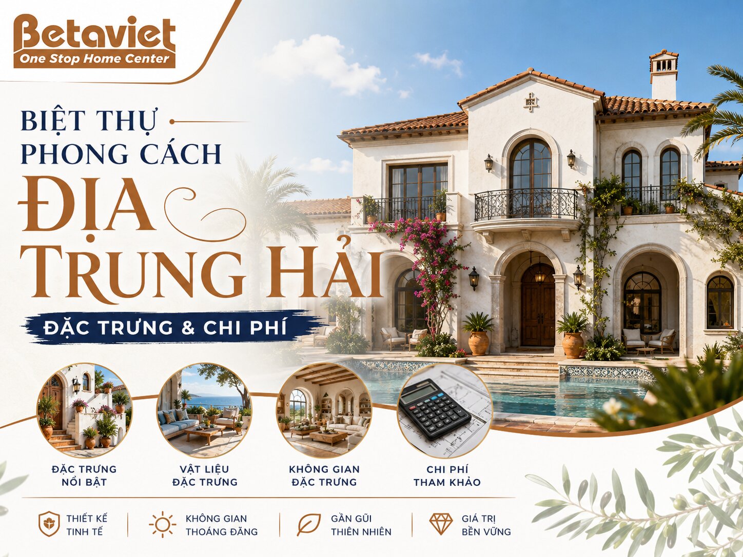 Biệt Thự Phong Cách Địa Trung Hải: Đặc Trưng & Chi Phí 2026