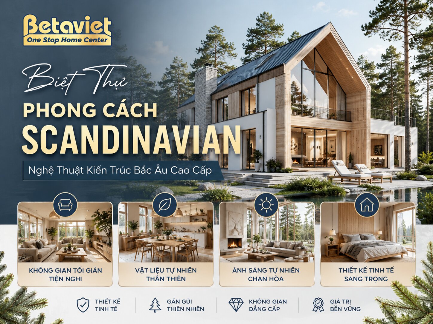 Biệt Thự Phong Cách Scandinavian: Nghệ Thuật Kiến Trúc Bắc Âu Cao Cấp