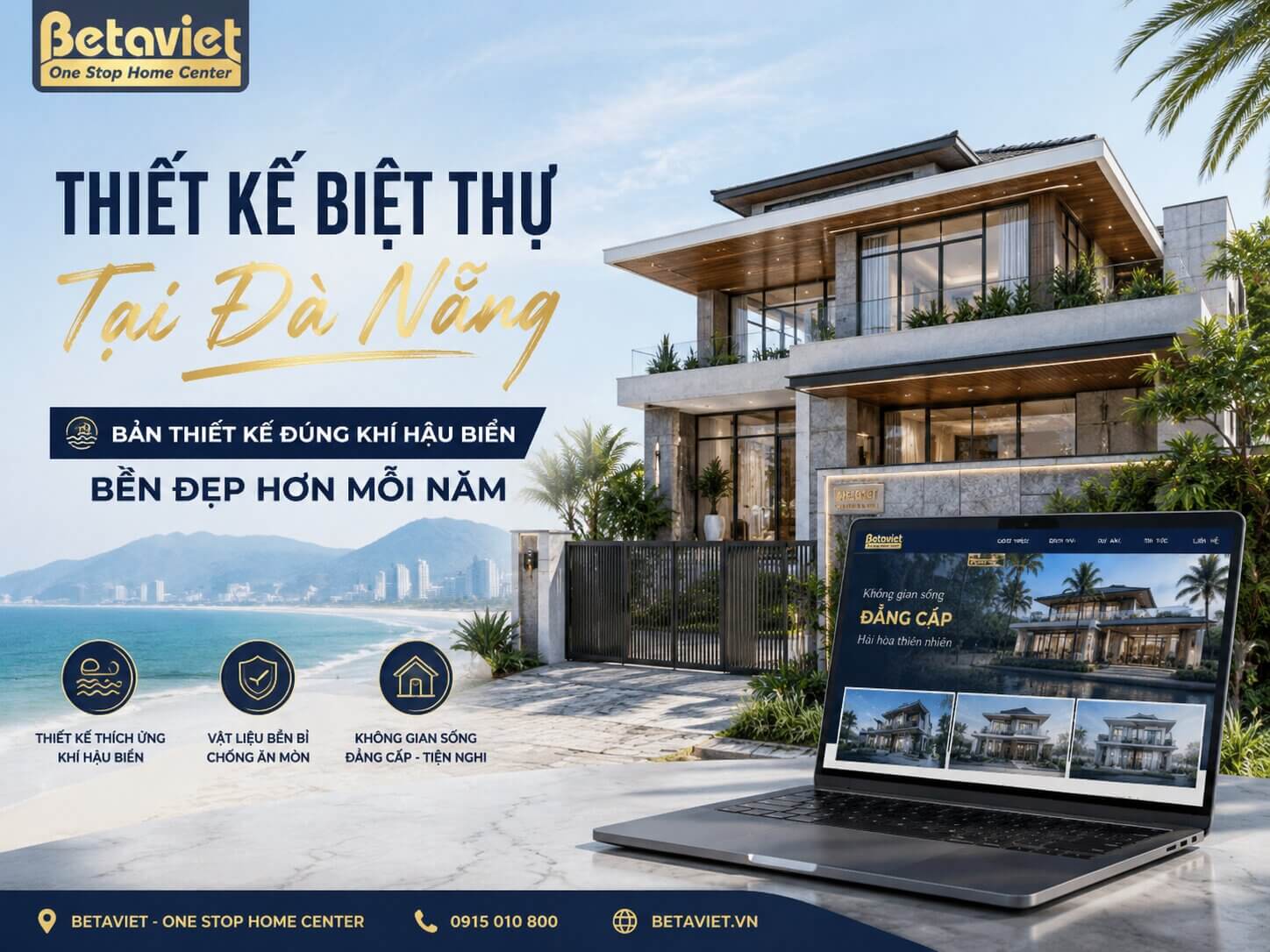 Thiết Kế Biệt Thự Tại Đà Nẵng: Bản Thiết Kế Đúng Khí Hậu Biển – Bền Đẹp Hơn Mỗi Năm