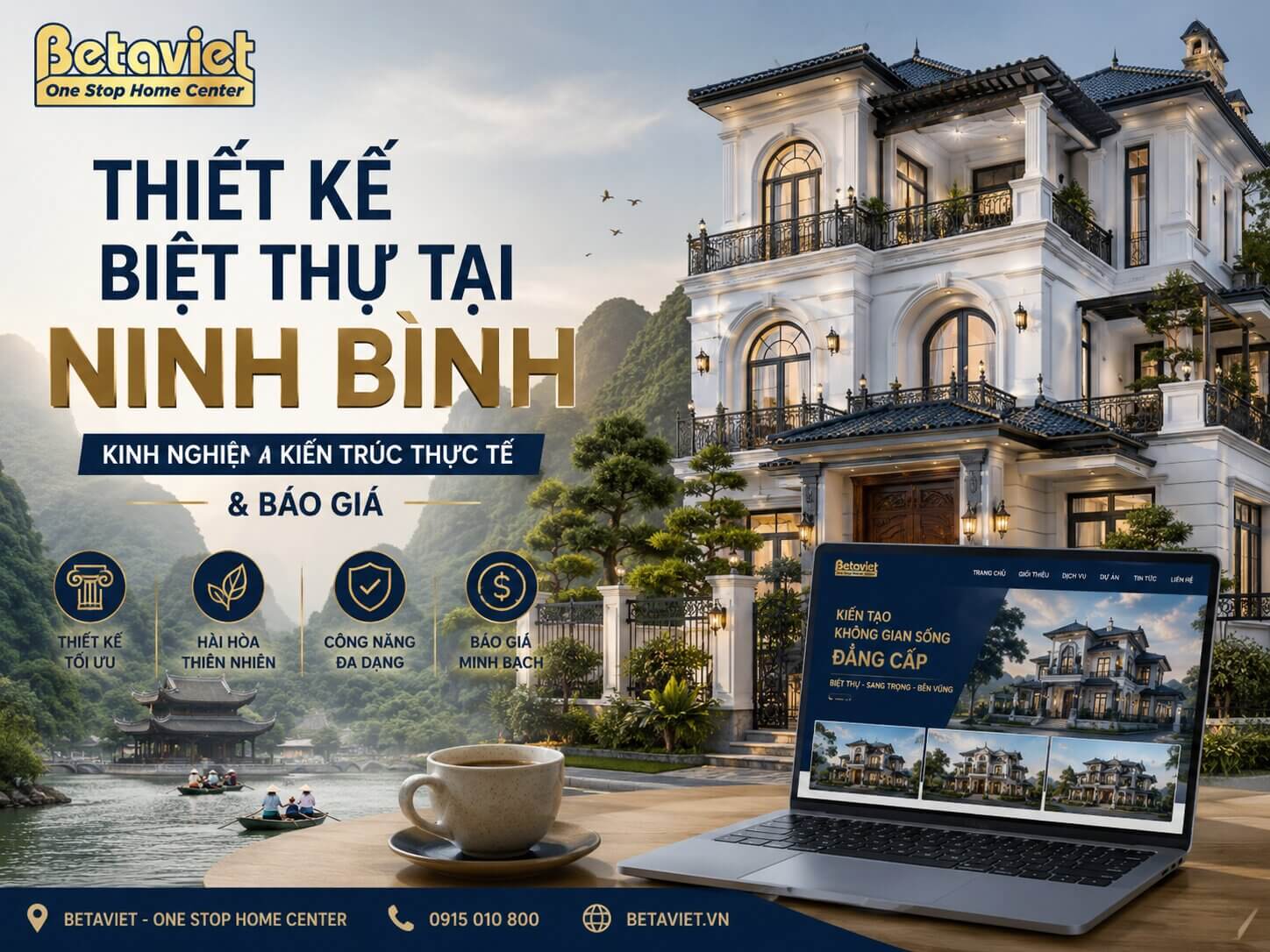 Thiết Kế Biệt Thự Tại Ninh Bình: Kinh Nghiệm Kiến Trúc Thực Tế & Báo Giá 2026