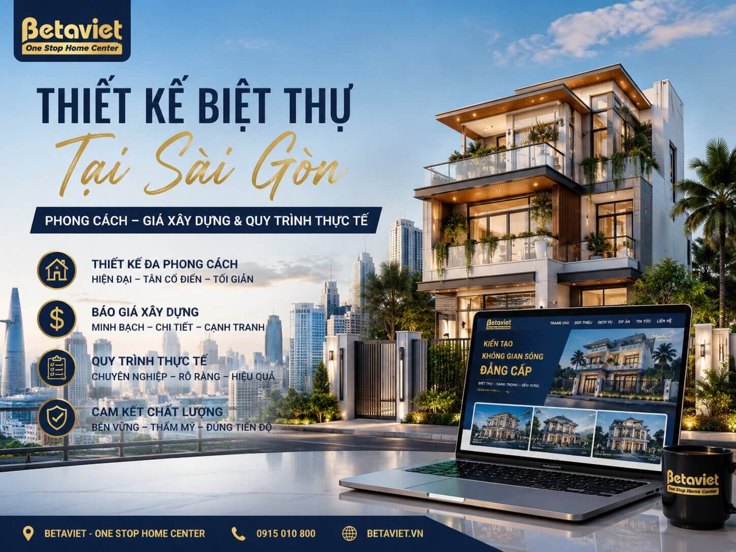 Thiết Kế Biệt Thự Tại Sài Gòn: Phong Cách, Giá Xây Dựng & Quy Trình Thực Tế 2026