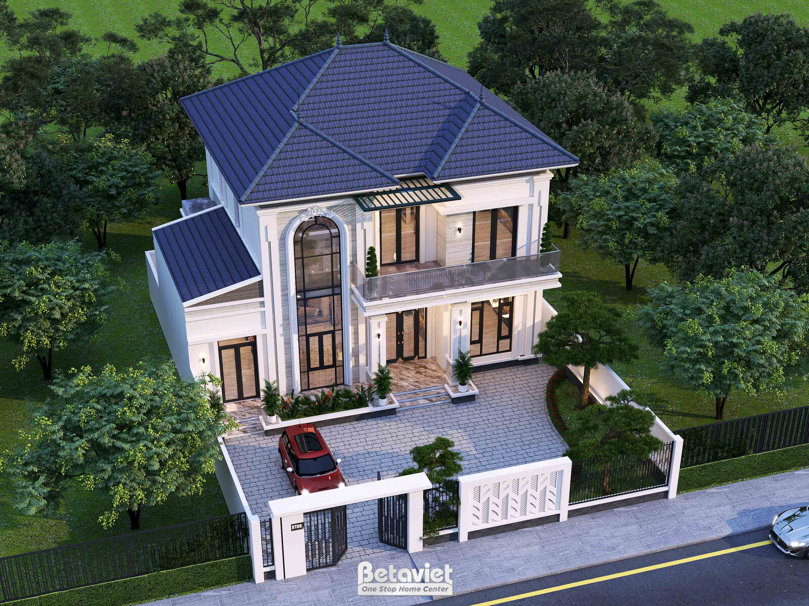 Biệt thự 2 tầng hiện đại KT2009708 – phối cảnh mặt tiền (2)
