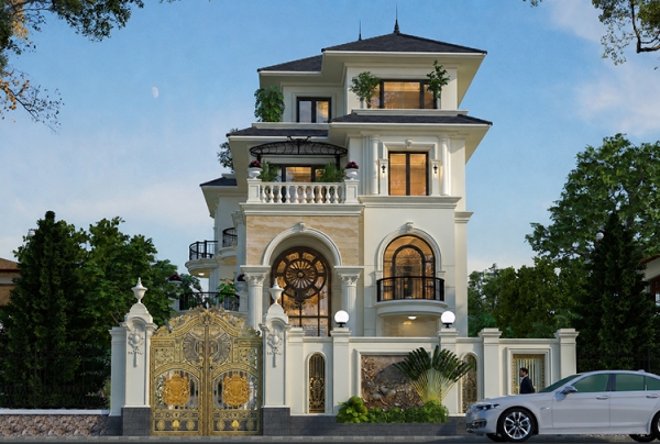 Thiết kế biệt thự 3 tầng phong cách tân cổ điển tại Thanh Hoá KT5004474