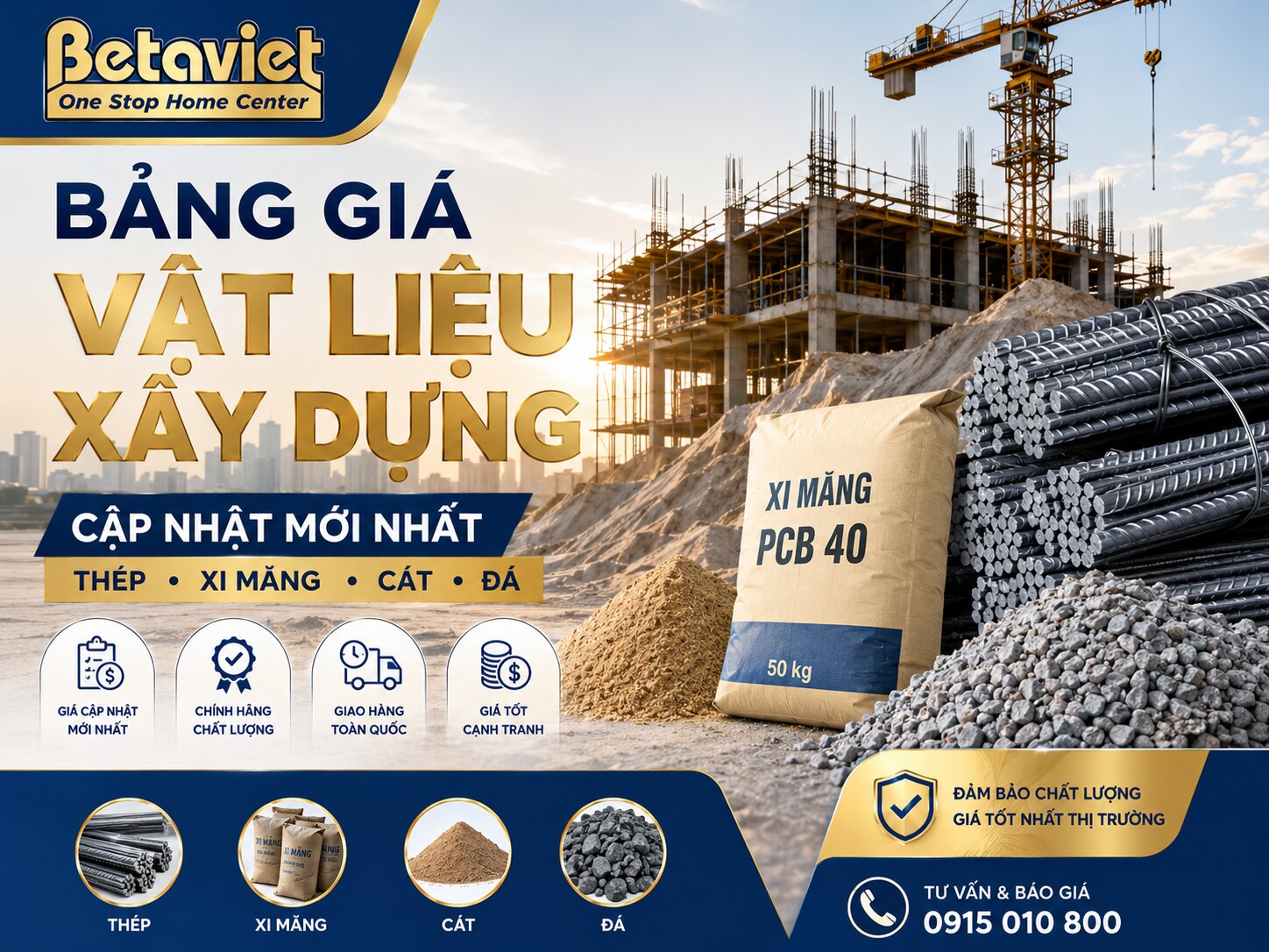 Bảng Giá Vật Liệu Xây Dựng: Cập Nhật Thép, Xi Măng, Cát, Đá Mới Nhất