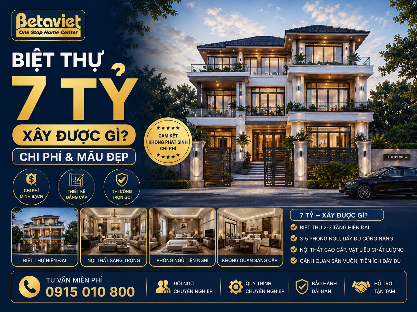 Biệt Thự 7 Tỷ Xây Được Gì? Chi Phí & Mẫu Đẹp 2026