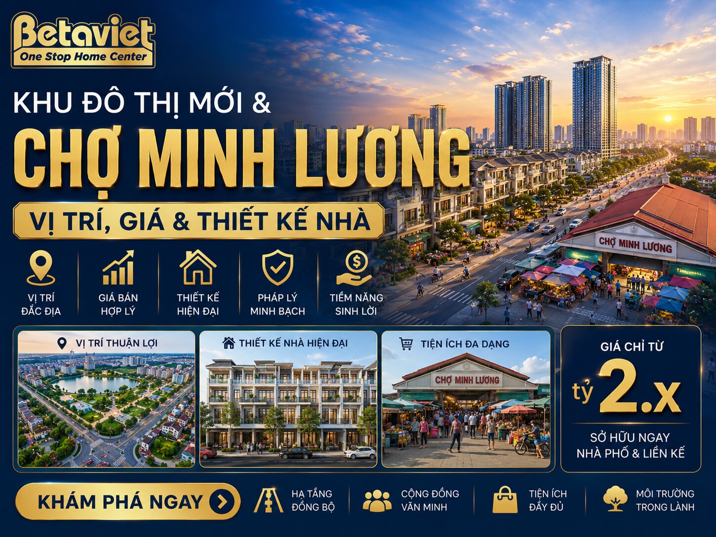 Khu Đô Thị Mới & Chợ Minh Lương: Vị Trí, Giá & Thiết Kế Nhà 2026