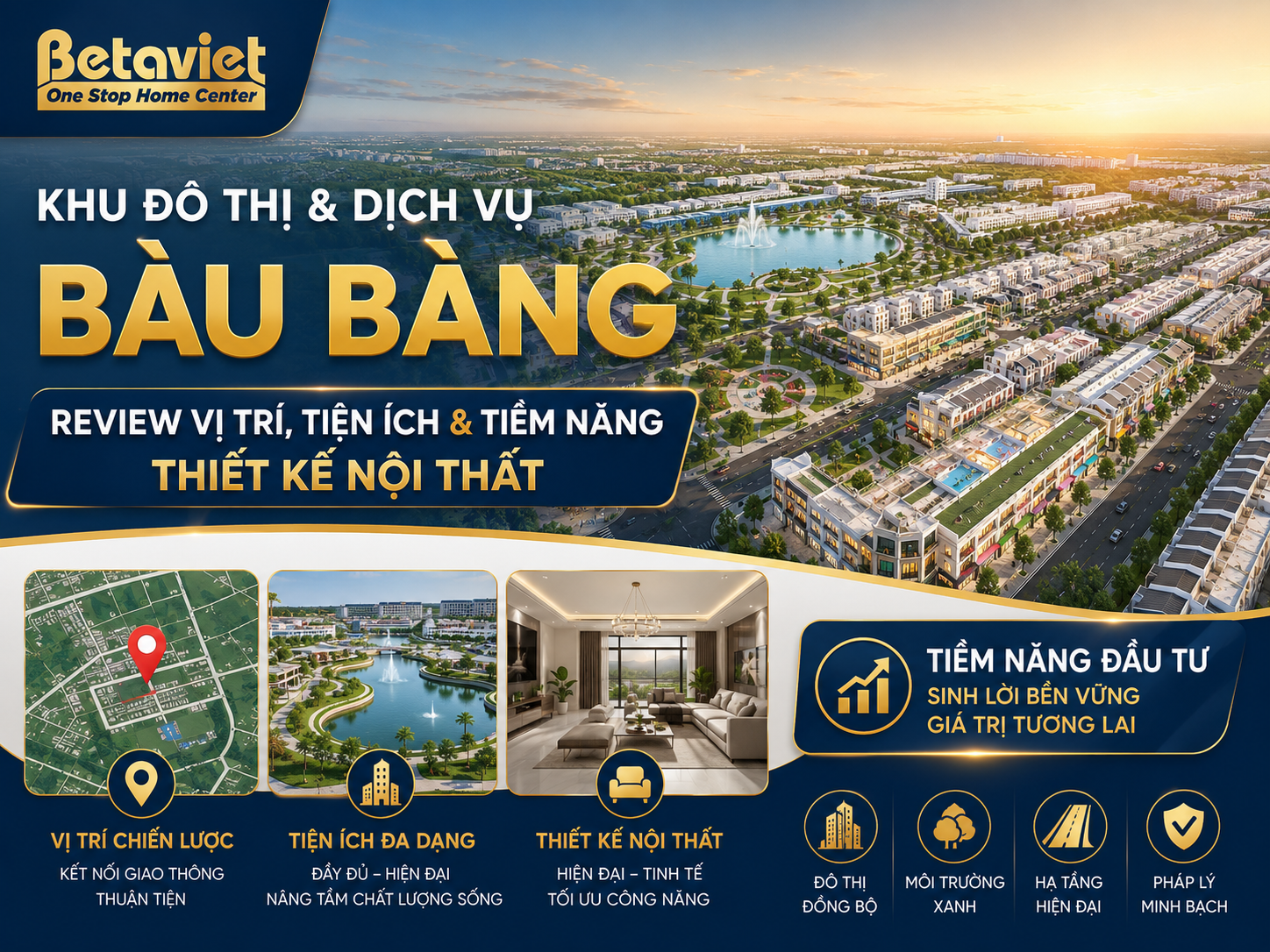 Khu Đô Thị và Dịch Vụ Bàu Bàng: Review Vị Trí, Tiện Ích & Tiềm Năng Thiết Kế Nội Thất