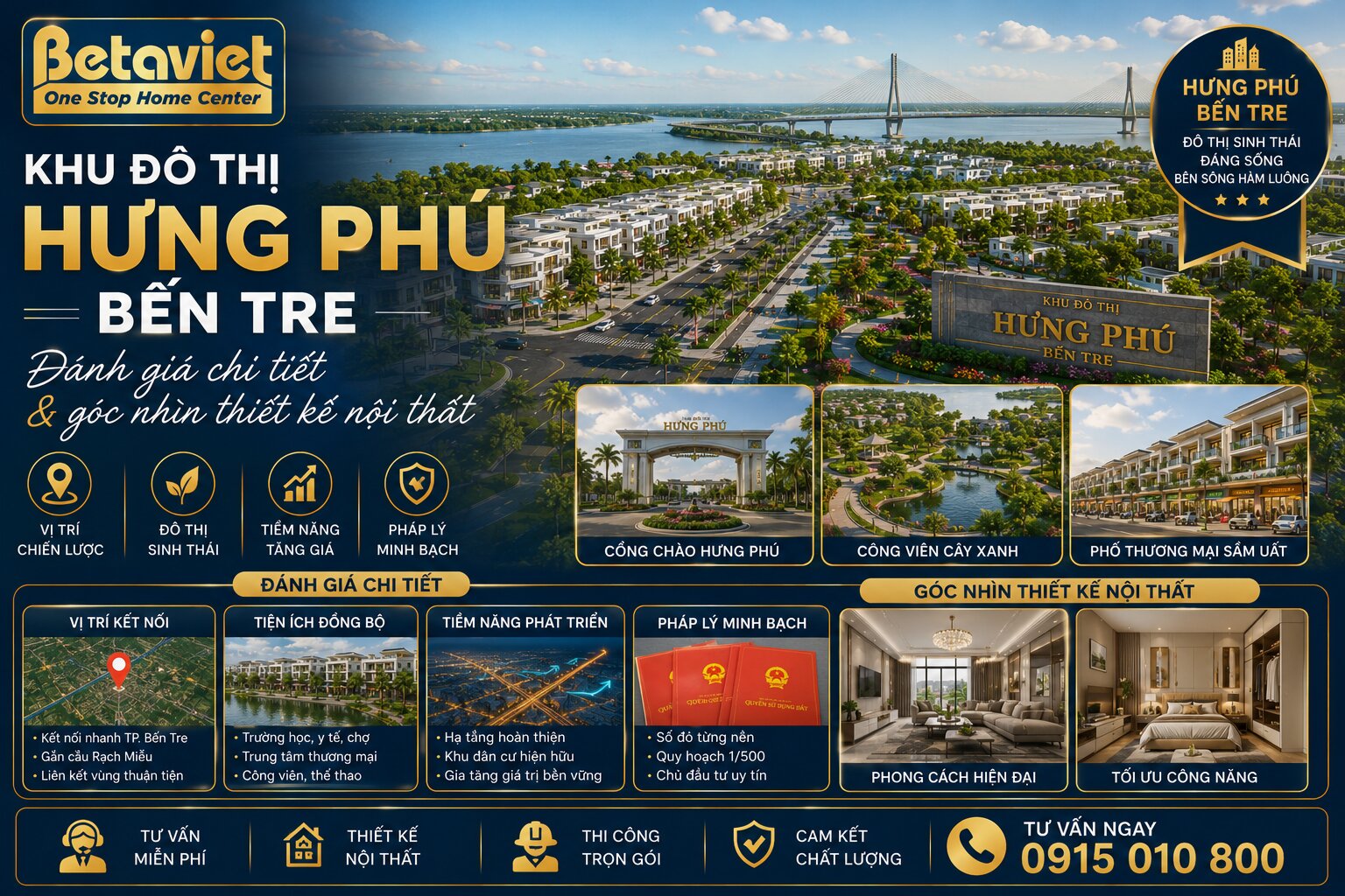 Khu đô thị Hưng Phú Bến Tre: Đánh giá chi tiết & góc nhìn thiết kế nội thất (2026)