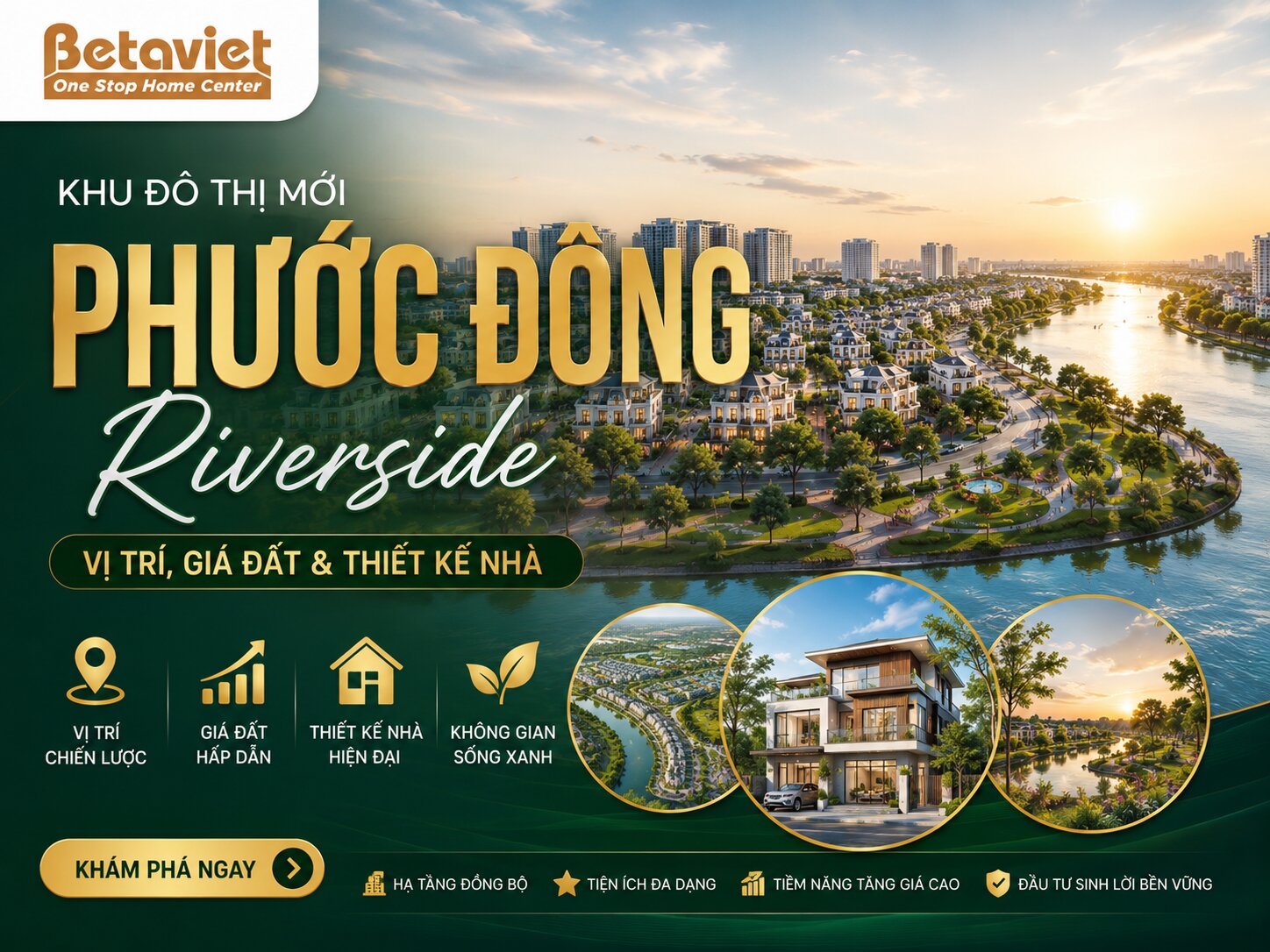 Khu Đô Thị Mới Phước Đông Riverside: Vị Trí, Giá Đất & Thiết Kế Nhà 2026