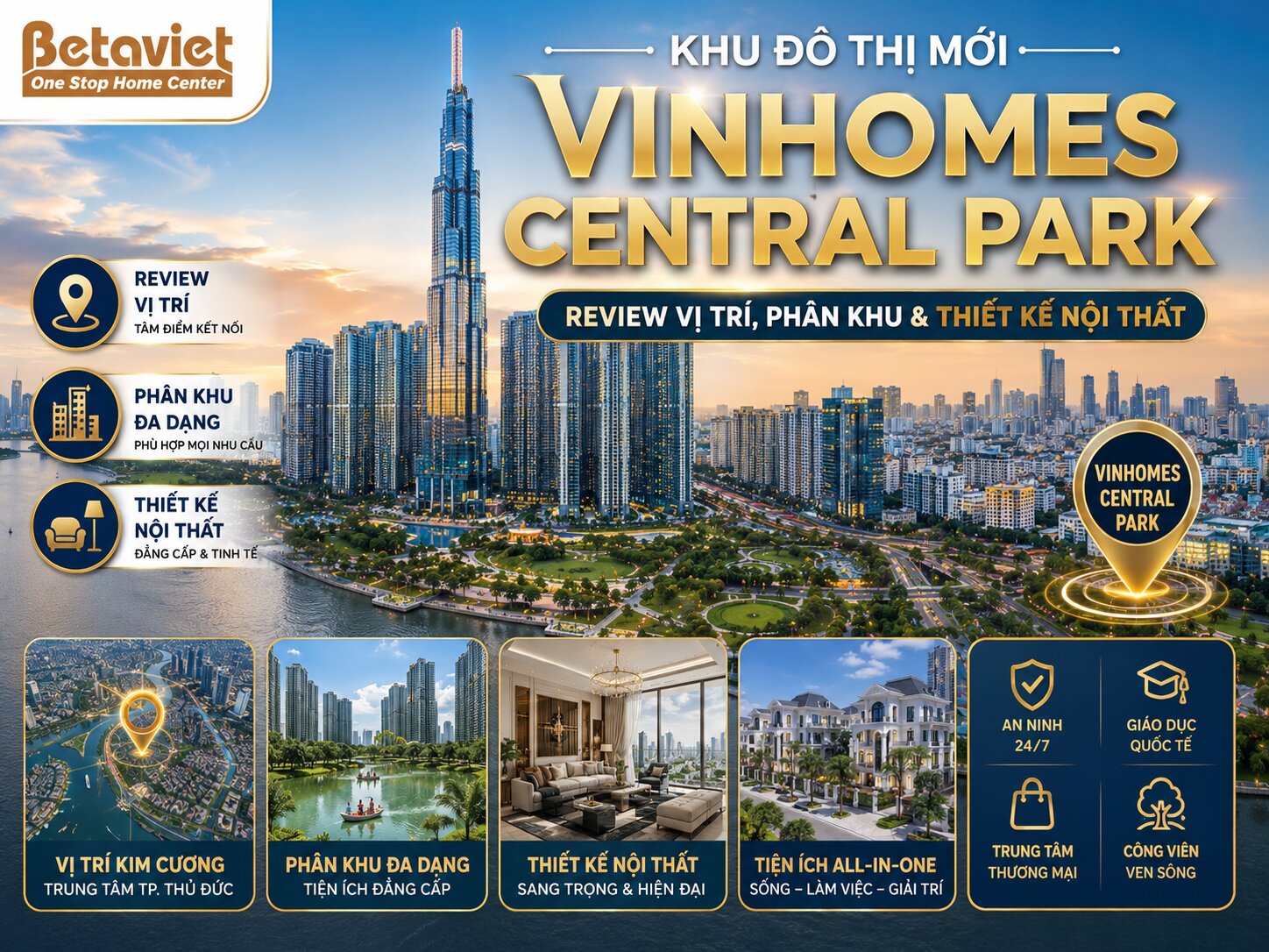 Khu Đô Thị Mới Vinhomes Central Park: Review Vị Trí, Phân Khu & Thiết Kế Nội Thất 2026