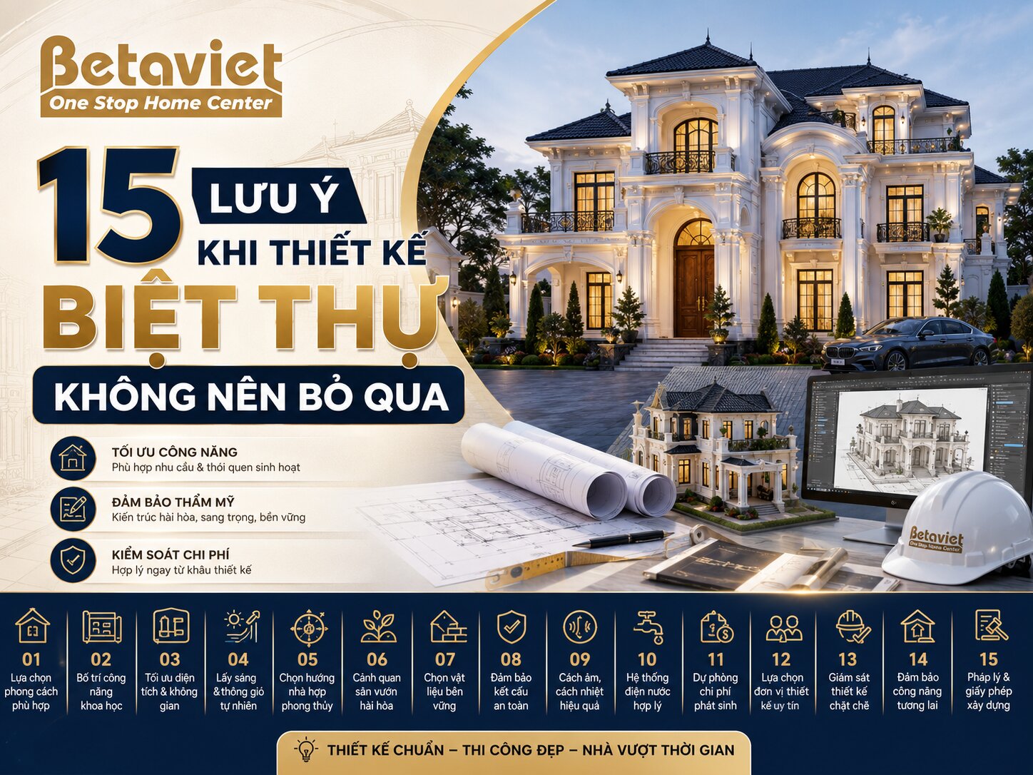 15 Lưu Ý Khi Thiết Kế Biệt Thự Không Nên Bỏ Qua