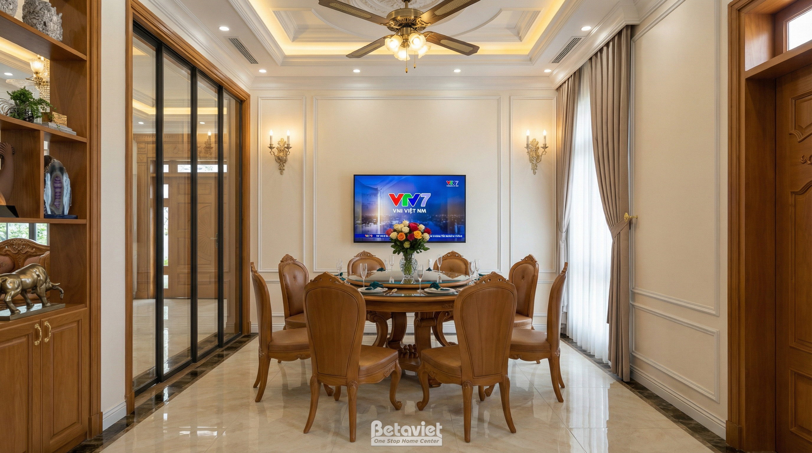 Mẫu nội thất phòng bếp tân cổ điển biệt thự NT5004382
