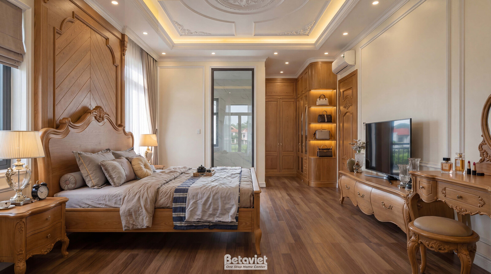 Nội thất phòng ngủ biệt thự tân cổ điển KT5004382 – góc nhìn 3