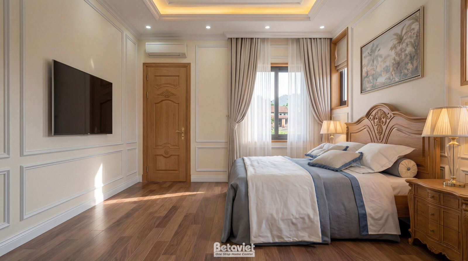 Nội thất phòng ngủ biệt thự tân cổ điển KT5004382 – góc nhìn 3