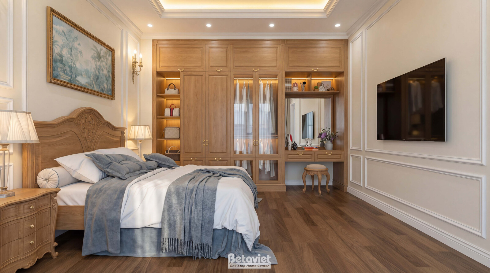 Nội thất phòng ngủ biệt thự tân cổ điển KT5004382 – góc nhìn 4