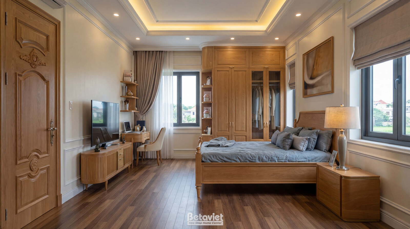 Nội thất phòng ngủ biệt thự tân cổ điển KT5004382 – góc nhìn 9
