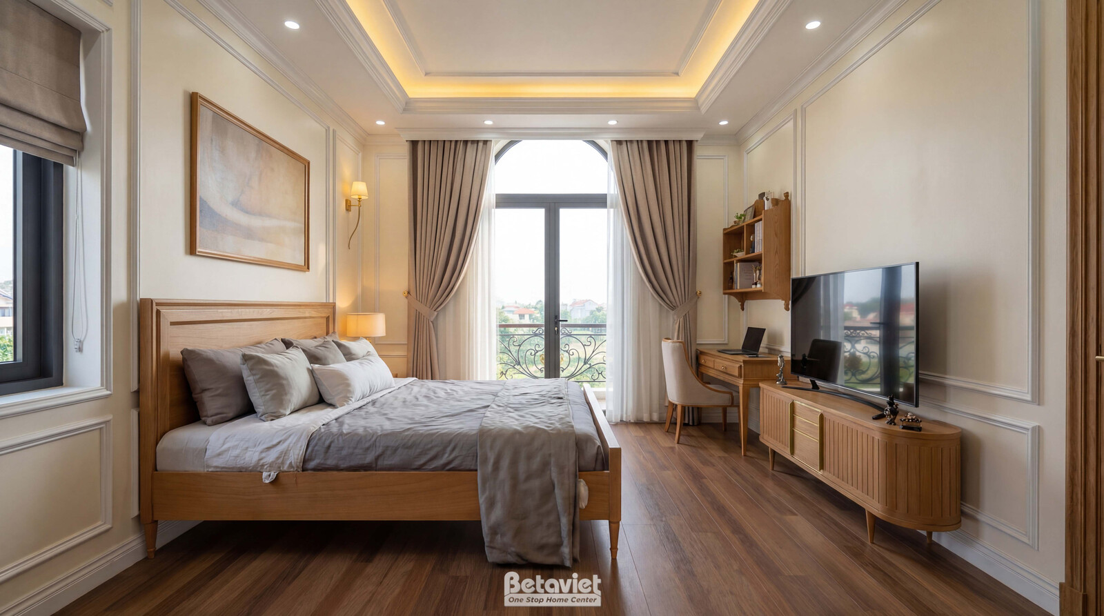 Nội thất phòng ngủ biệt thự tân cổ điển KT5004382 – góc nhìn 7