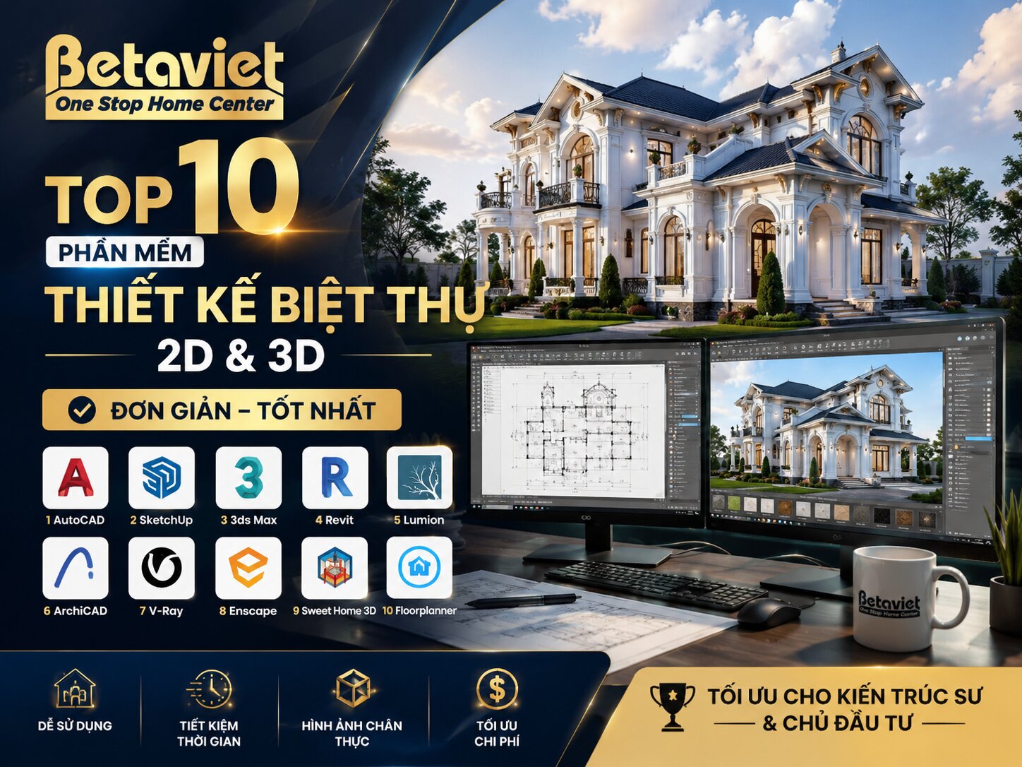 Top 10 Phần Mềm Thiết Kế Biệt Thự 2D & 3D Đơn Giản Đáng Sử Dụng