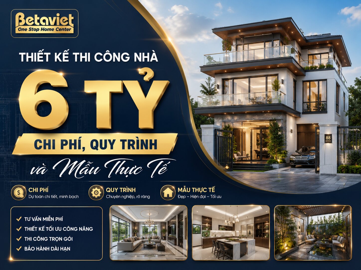 Thiết kế thi công nhà 6 tỷ: Chi phí, quy trình và mẫu thực tế 2026