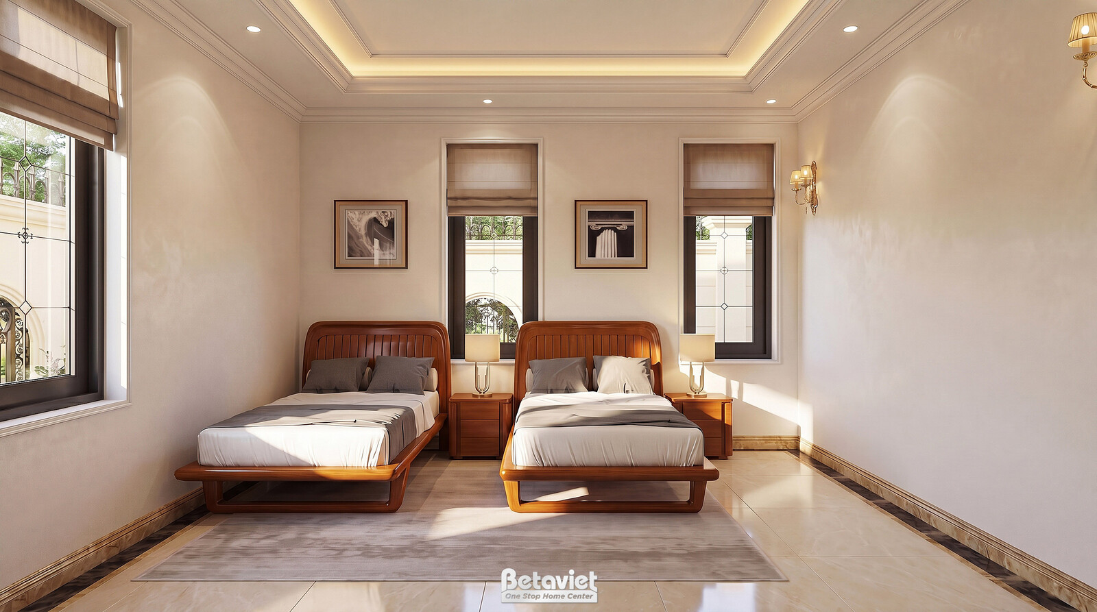 Nội thất phòng ngủ biệt thự tân cổ điển NT5515155 – góc nhìn 3