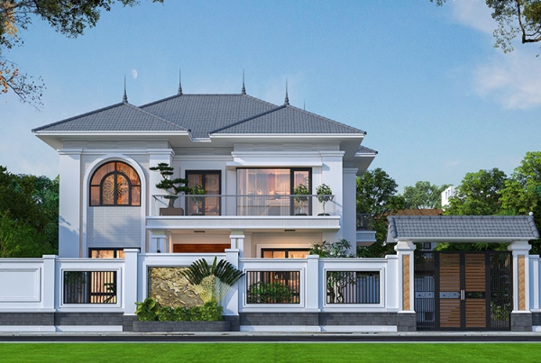 Thiết kế biệt thự 2 tầng phong cách tân cổ điển tại Bắc Ninh KT2600179