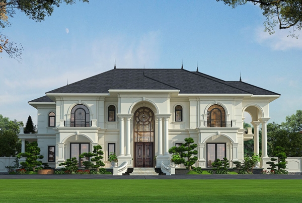Thiết kế dinh thự 2 tầng phong cách tân cổ điển tại Hà Nội KT5011177
