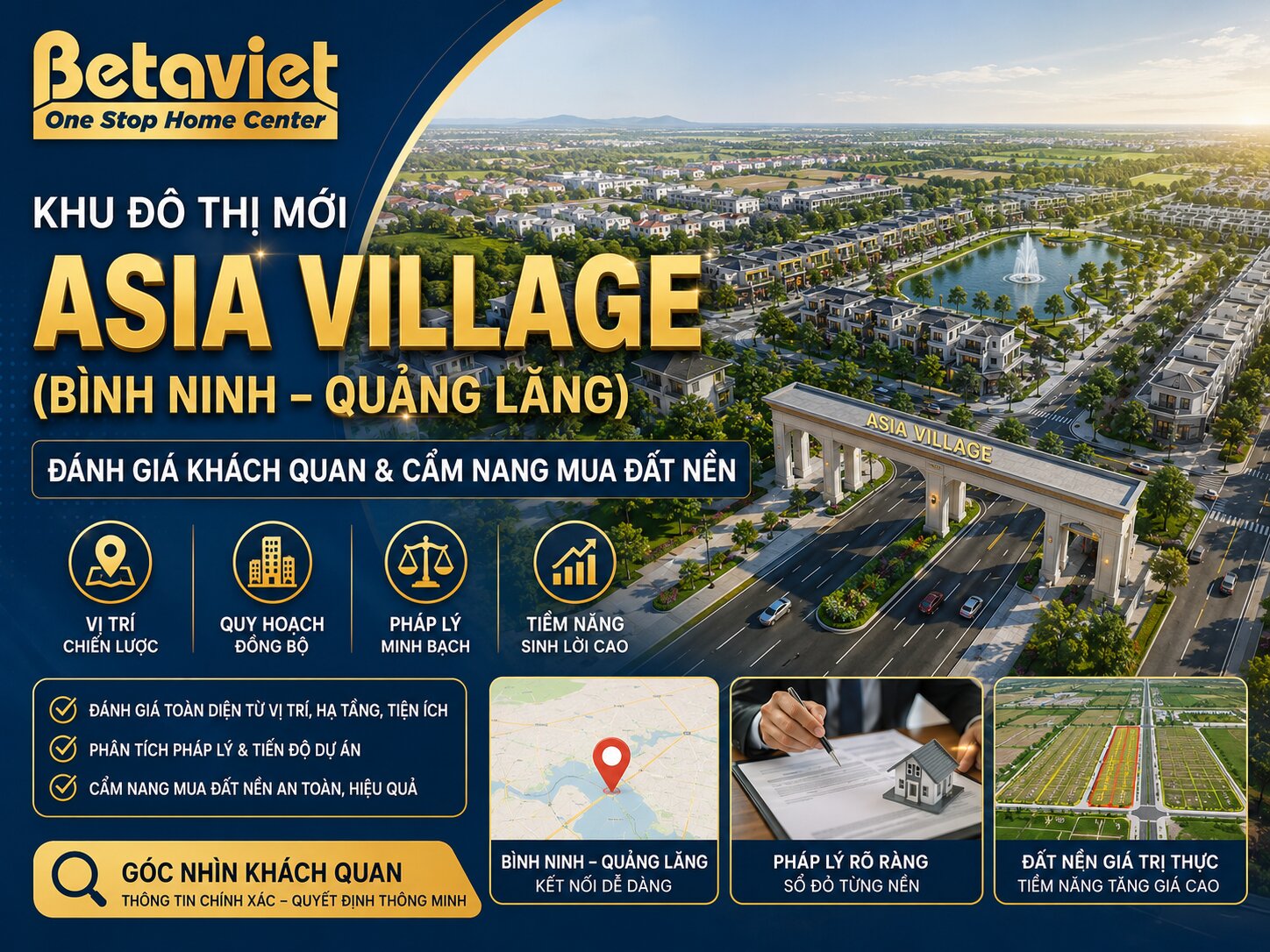 Khu đô thị mới Asia Village (Bình Ninh – Quảng Lăng): Đánh giá khách quan & cẩm nang mua đất nền