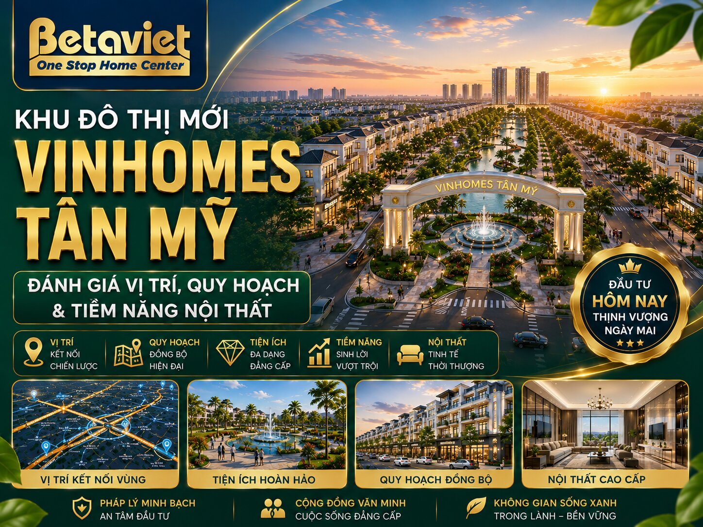 Khu Đô Thị Mới Vinhomes Tân Mỹ: Đánh Giá Vị Trí, Quy Hoạch & Tiềm Năng Nội Thất 2026