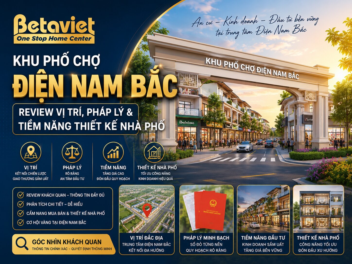 Khu phố chợ Điện Nam Bắc: Review Vị Trí, Pháp Lý & Tiềm Năng Thiết Kế Nhà Phố 2026