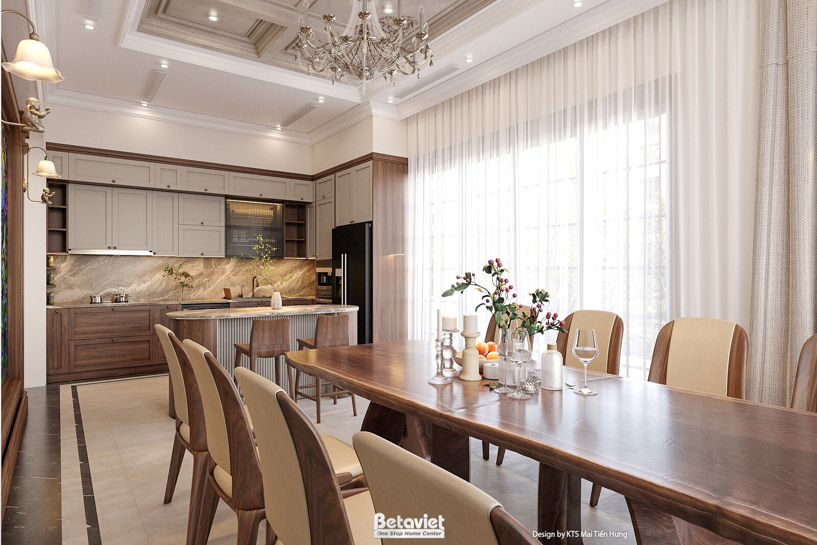 Nội thất phòng bếp biệt thự hiện đại KT2009337 – góc nhìn 5