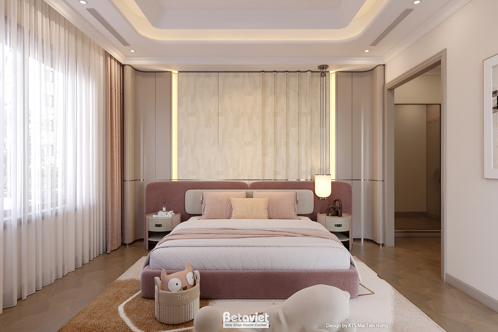 Nội thất phòng ngủ biệt thự hiện đại KT2009337 – góc nhìn 3