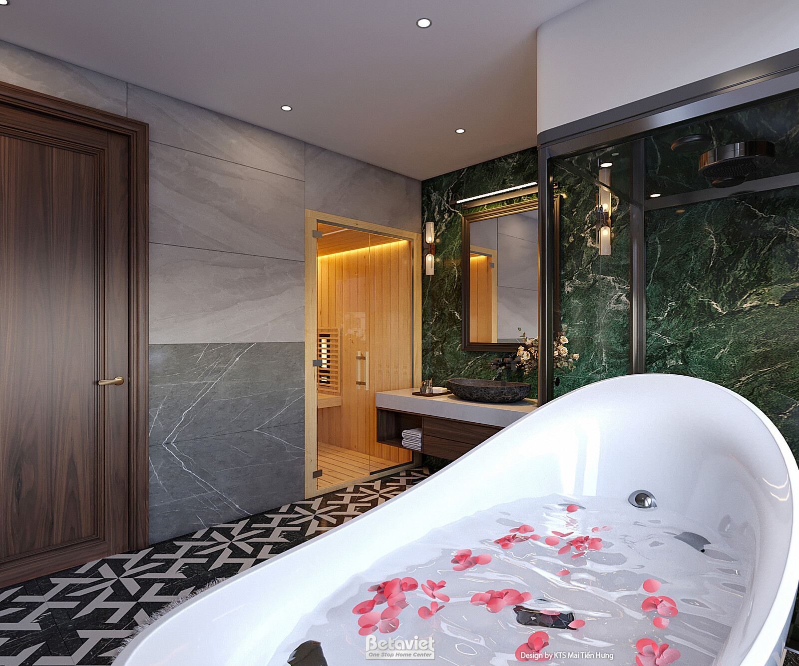 Nội thất phòng tắm biệt thự hiện đại KT2009337 – góc nhìn 3