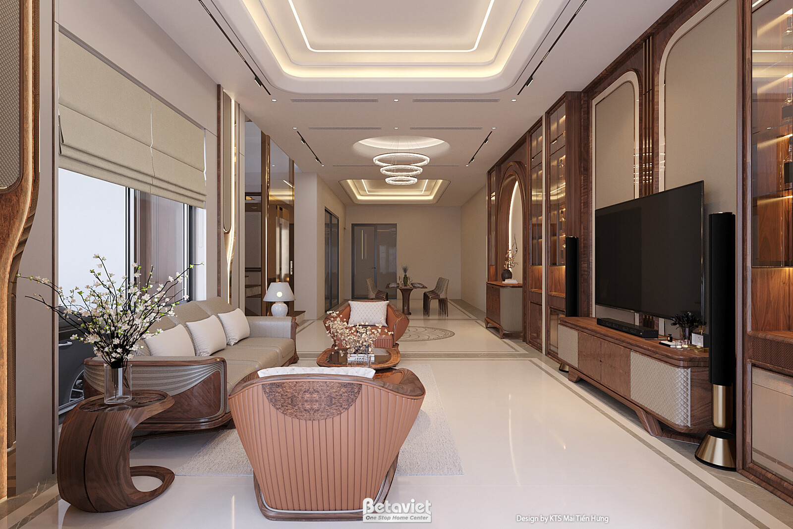 Nội thất phòng khách biệt thự hiện đại NT2600172 – góc nhìn 6