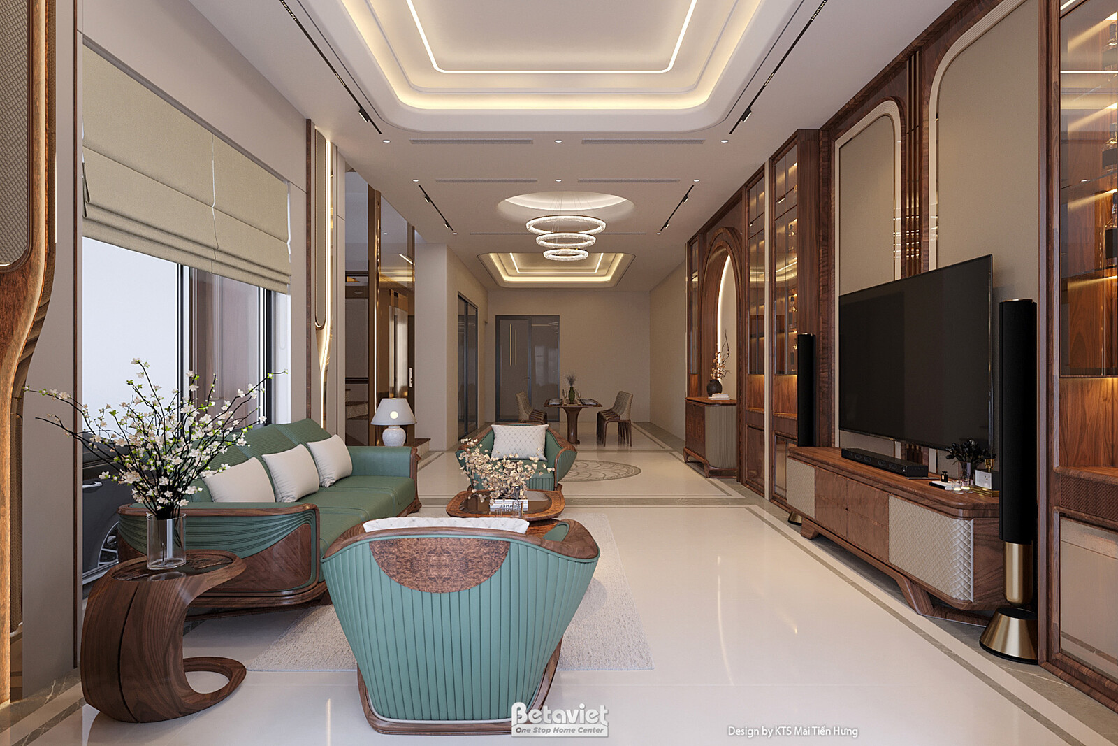 Nội thất phòng khách biệt thự hiện đại NT2600172 – góc nhìn 3