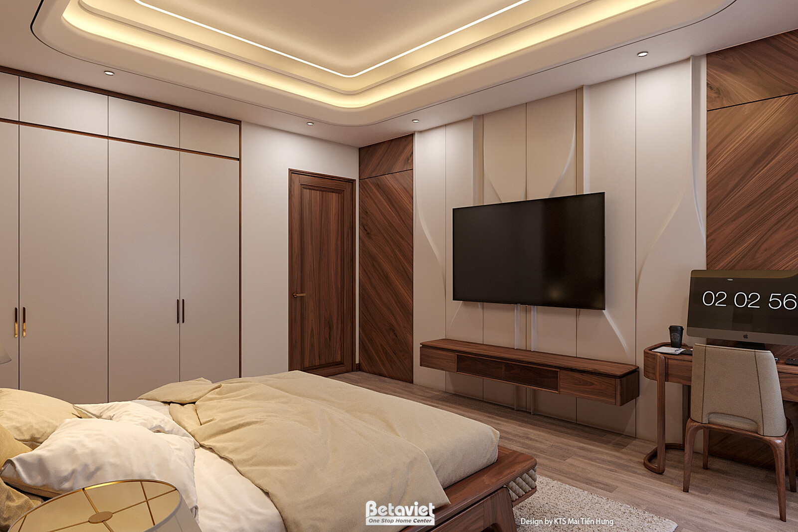 Nội thất phòng ngủ biệt thự hiện đại NT2600172 – góc nhìn 3