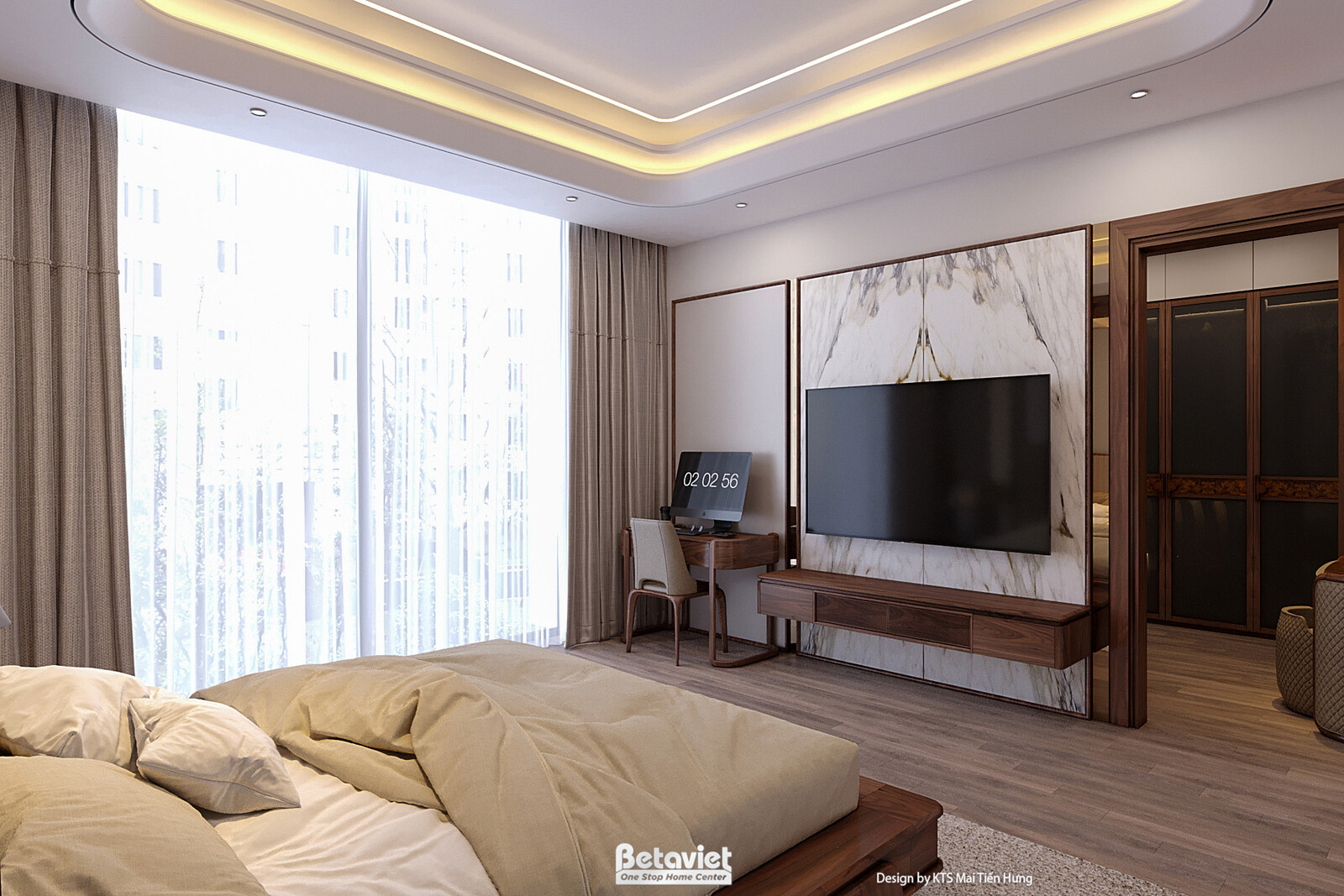 Nội thất phòng ngủ biệt thự hiện đại NT2600172 – góc nhìn 8